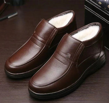 Xajzpa Winter  shoes for men cold resistant thickened warm high top casual cotton shoes simple comfortable daily men's cotton boots
